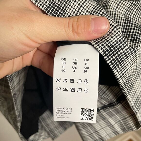 Hugo Boss Dirmala White Black Short Sleeve Sheath Dress - Picture 11 of 13